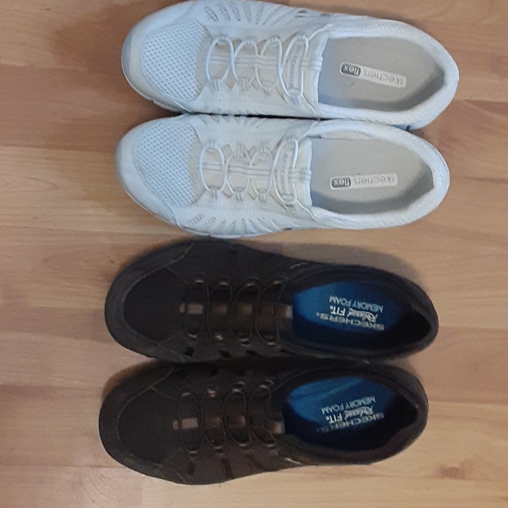 2 pairs womens sketchers comfort walking shoes